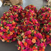 E003 Ti136 Handgemaakte Zijde+Schuim Kunstbloemenbollen - Grote Witte Rozen Hortensia Bruiloft Tafeldecoraties Europese Stijl Feest