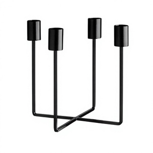 Bougeoir Votive en fer noir à 4 niveaux pour décoration de table - Product Image 1