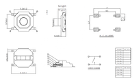 Interrupteurs tactiles SMD/SMT 4x4mm, interrupteurs mécaniques 50mA 12VDC 100gf+30gf; 160gf+40gf; 260gf+50gf