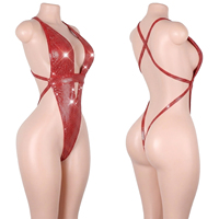 Vêtements de danse exotiques, combinaisons en maille à pois, paillettes argentées, string transparent, lingerie exotique, tenues de soirée en boîte de nuit, tenues de rave