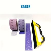 Papier abrasif poreux violet ABF 70 x 400 mm pour aspirateur, abrasif céramique, dépoussiérant, flocage, papier abrasif violet pour polissage automobile