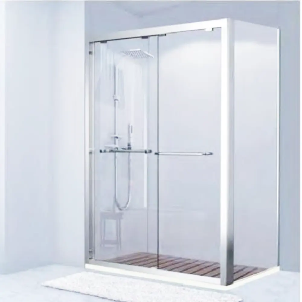 Porta de chuveiro deslizante com aço inoxidável 304 Hardware para cabine de chuveiro de banheiro com tela de chuveiro dos EUA