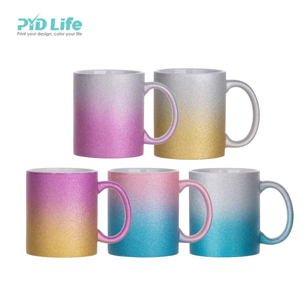 PYD Life – tasse de voyage vierge à paillettes graduelles, café, thé, lait, tasse en céramique pour Sublimation, nouveaux produits