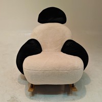 Fauteuil à bascule en velours moelleux, structure intérieure en fer, base en acier au carbone et bois massif
