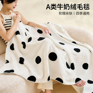 Couverture en polaire motif pois rectangulaire 300g, douce pour la peau, pour usage domestique - Product Image 5