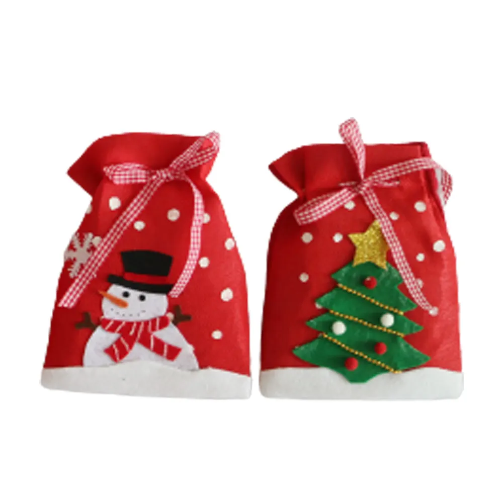 christmas favor bags candy biscuit gift bags christmas snowman and tree ornaments party gift xmas treat bag