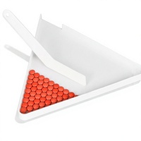 Plateau de comptage triangulaire pour pilules chimiques avec spatule, compteur de tri de comprimés portable pour la pharmacie et le laboratoire