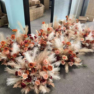 Op Maat Gemaakte Tafel Bloem Bal Middelpunt Kunstmatige Pampas Gras Rozenbal Voor Bruiloft Tafel Bloemen Decoratie - Product Image 1