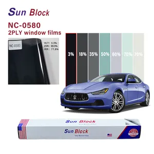 5% Vlt Black Solar control UV Rejective 2PLY Car Solar Window Dyed tint film Black Carbon Tint for car
