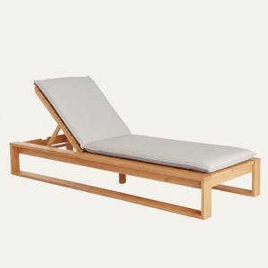 Chaise longue réglable en teck massif, écologique, durable, de luxe, pour l'extérieur, piscine, jardin, resort, villa, hôtel, résistante aux intempéries - Product Image 1