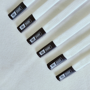 Custom Logo Woven Cotton <strong>Flat</strong> Drawstring With Plastic Tip Silicone <strong>Drawcord</strong> Coated Garment Fashion Hoodie Bag With Use For Shoes - Product Image 3