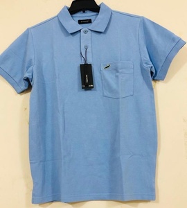 Polo exclusivo de manga corta para hombre, camisa masculina de color sólido con diseño de exportación, con contraste personalizado - Product Image 5