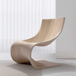 Sillón Individual Minimalista en Forma de <span class=keywords><strong>S</strong></span>, Hecho a Mano con Madera Maciza, Mueble de Diseño para Sala de Estar o Dormitorio - Product Image 1