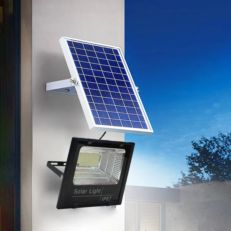 أداة الإضاءة الخارجية من SUNDE التي تعمل بالطاقة الشمسية والليد بقوة 25 واط و40 واط و60 واط و100 واط و200 واط يُمكن استخدامها في الشارع وإضاءة الحدائق والحدائق