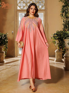 Fantaisie coloré 5 Styles broderie traditionnelle africaine cire imprimé musulman dubaï femmes grande taille vêtements pour caftan Abaya <span class=keywords><strong>Robe</strong></span> - Product Image 4