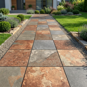 Dalles de pavage extérieures en porcelaine naturelle R11 de 20 mm d'épaisseur, résistantes, pour piscine, cour, 600x600 mm - Product Image 2