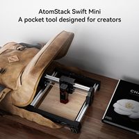 Graveur et découpeur laser à diode Atomtack Swift Mini 3,5 W, pré-assemblé, de bureau, refroidi par air, précision 0,04 mm, bois/cuir/acrylique