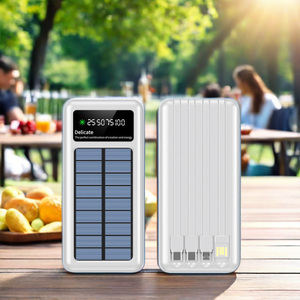Chargeur <span class=keywords><strong>solaire</strong></span> intégré à 4 câbles double torche <span class=keywords><strong>batterie</strong></span> <span class=keywords><strong>externe</strong></span> <span class=keywords><strong>solaire</strong></span> 10000 mAh 20000mAh - Product Image 1