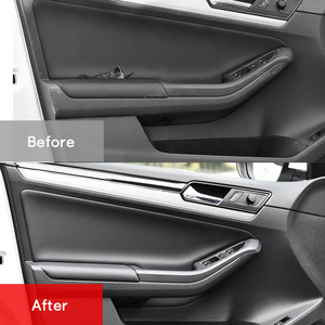 <b>Car</b> Door Panel Leather <b>Interior</b> Trim For Volkswagen Sagitar 15-18 Jetta Door Handle Cover True Microfiber Leather - Product Image 4
