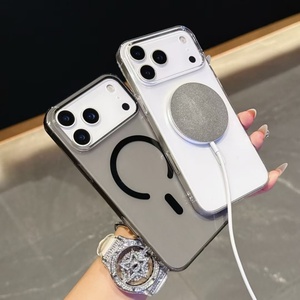 Coque de téléphone portable magnétique transparente rigide en PC anti-jaunissement style officiel pour iPhone 11 17 15 Pro Max Samsung S26 Plus <span class=keywords><strong>S22</strong></span> <span class=keywords><strong>Ultra</strong></span> - Product Image 4