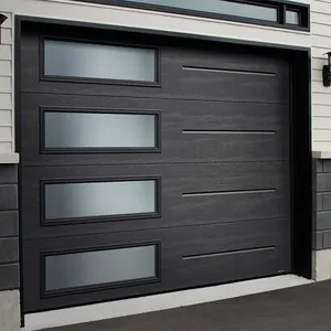 Eşsiz kalite havai yığını garaj kapısı alüminyum alaşım güneş garaj çift kapı güvenlik kenarı ile
