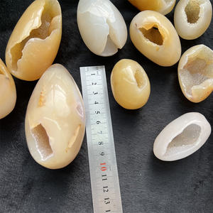 प्राकृतिक एगेट ड्रुज़ी अंडे हीलिंग स्टोन क्रिस्टल क्राफ्ट ईस्टर क्वार्ट्ज अंडे - Product Image 4