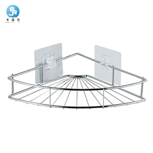 Étagère de salle de bain triangulaire en acier inoxydable Saint Ruijia, 1 niveau, fixation murale sans perçage, support de rangement pour douche - Product Image 4