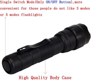 Lampe torche tactique en alliage d'aluminium ultra-lumineuse rechargeable étanche avec charge Type-C portée du faisceau de 180 m - Product Image 6