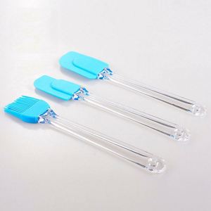 Juego de 3 Espátulas Azules OEM ODM para Mezclar Crema y Harina, Utensilios de Cocina para Repostería, Juego de Espátulas de Silicona - Product Image 4