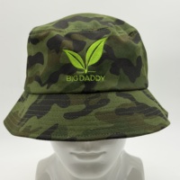 Chapeau Bob Décontracté Unisexe en Jean Camouflage à Motif Feuille, Protection Solaire et Cordon, Vente en Gros OEM Personnalisé