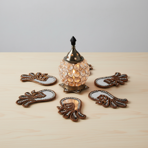 ตะเกียงคริสตัลโลหะทองเหลืองขัดเงาคุณภาพสูงสำหรับตกแต่งบ้าน พร้อมที่ใส่เทียนและโถ Autiraz งานแฮนด์เมด รูปทรงตามสั่ง - Product Image 2