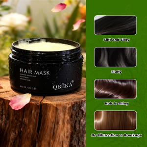 Masque capillaire hydratant au beurre de karité et à la <span class=keywords><strong>biotine</strong></span> QBEKA et revitalisant profond pour la réparation durable des cheveux secs ou abîmés – Produits de soin capillaire - Product Image 6