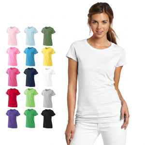 Camisetas de Manga Corta Casuales y Transpirables para Mujer, 100% Algodón Semi Peinado, Venta al Por Mayor de Fábrica - Product Image 1