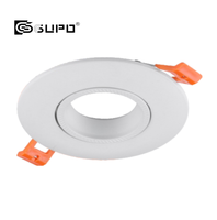 Spot encastré fixe GUPO GU5.3 MR16 GU10, extérieur blanc avec réflecteur en cuivre pour module de projecteur