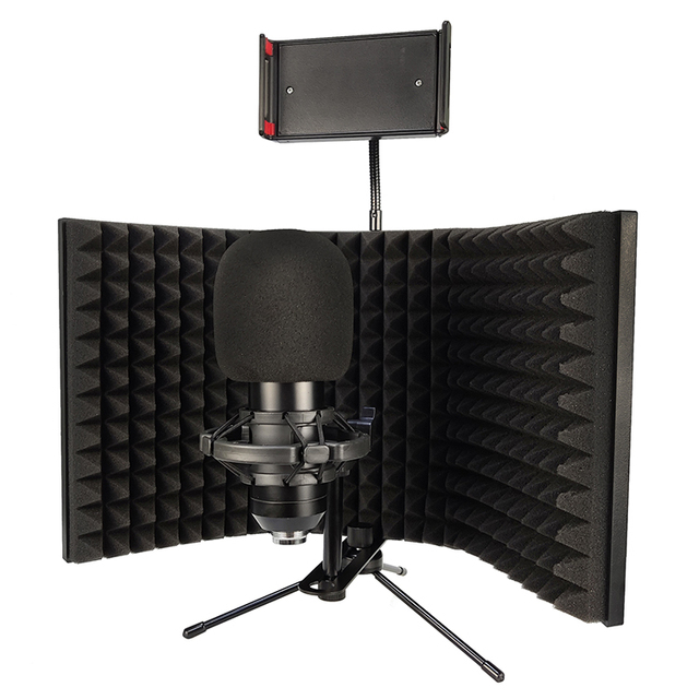 New Design Professional Microphone Isolation Shield Foldable Recording Sound Absorber Foam Panel Sound Insulation Screen
