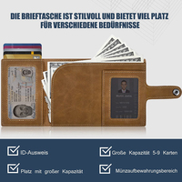 Portefeuille fin en cuir véritable léger avec blocage RFID en aluminium pour hommes, porte-cartes pop-up anti-RFID