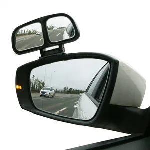 Espelho convexo para retrovisor automotivo, espelho para ponto cego, ajustável, 360 graus, grande angular, para carro, espelho duplo