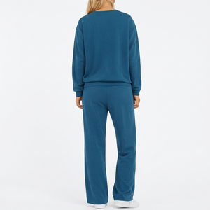 Ensemble décontracté deux pièces : Sweat à capuche et pantalon de survêtement personnalisé, coupe régulière, épaules tombantes, léger, unisexe, couleur unie, écoresponsable - Product Image 3
