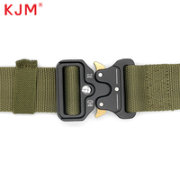 Ceinture tactique pour homme avec logo personnalisé, boucle en alliage de zinc robuste, sangle en toile pour la sécurité en extérieur, équipement de défense personnelle