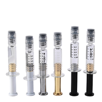 Seringue en verre standard de 1 ml avec embout Luer Lock, piston en métal argenté, outil de dosage gradué pour huile végétale
