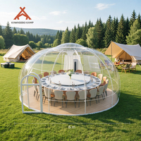 Dôme géodésique rond extérieur Kawagebo Kamp (KK) de 6 m / 19,7 pi de diamètre, tente de restaurant, glamping, maison bulle