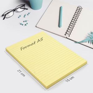 Pastel Yellow A5 Sticky Notes Lines 60 Sheet Self-Adhesive Repositionable Large <b>Pad</b> 15 X 21 Cm Leather Bound Loose-Leaf A4 - Product Image 2