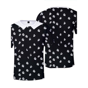 T-shirt <span class=keywords><strong>a</strong></span> maniche corte stampata in 3D con motivo <span class=keywords><strong>a</strong></span> cuore di <span class=keywords><strong>Wednesday</strong></span> Addams, ad asciugatura rapida, in poliestere ad alta resistenza del colore, taglie S-6XL POD - Product Image 3