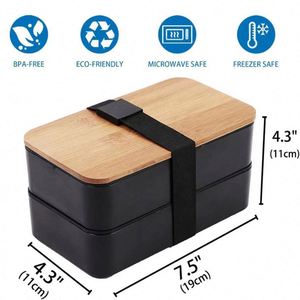 Boîte à lunch grande capacité avec compartiments - Boîte bento compatible micro-ondes pour étudiants et professionnels - Contenant personnalisé pour la préparation des repas - Product Image 4