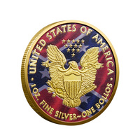 Moneda Coleccionable de Aleación de Zinc Bañada en Oro con Estampado UV 3D Bicolor, Conmemorativa de la Estatua de la Libertad Americana 2025, Temática Patriótica