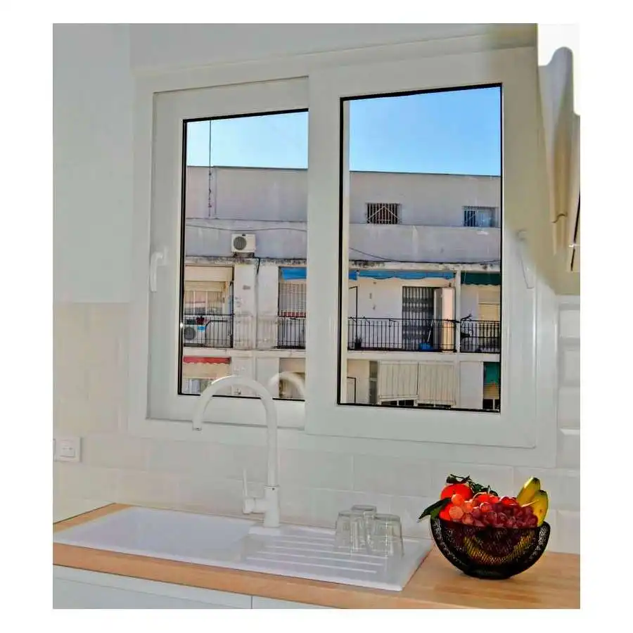 Modern pencere tasarımı ses geçirmez kasırga darbe çift camlı UPVC sürgülü pencereler