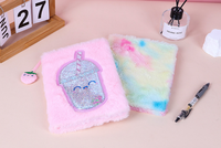 Carnets de notes, journaux, blocs-notes en peluche brodés avec logo personnalisé A5, dessins animés mignons, avec serrure et clés pour enfants et étudiants