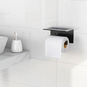 Convenient Single-Tier <b>Wall</b>-Mounted Punch-Free Plastic Toilet Paper Box Mobile Phone Roll Paper Holder <b>Rack</b> Living Room Modern - Product Image 2