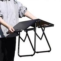 Table pliante tactique légère en acier à haute teneur en carbone, portable, avec sac de rangement, design moderne, pour camping, plage, pique-nique en extérieur