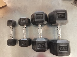 Set <span class=keywords><strong>Fitness</strong></span> da palestra manubri in gomma esagonale esagonale in acciaio rivestito in gomma con peso libero - Product Image 2